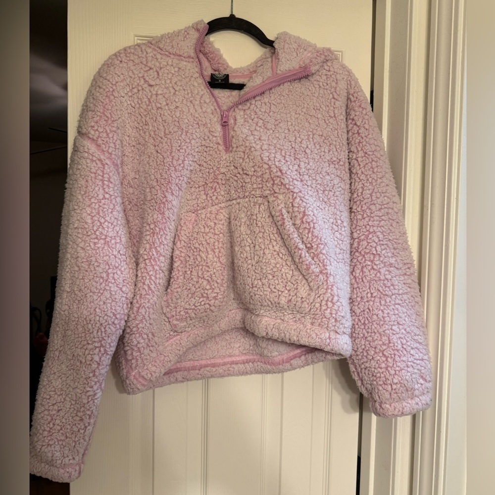 PacSun Pink Sherpa Pullover Jacket M